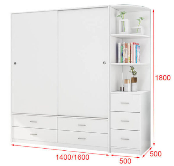 Tủ quần áo gỗ MDF cốt lõi xanh cao cấp GTT-51337