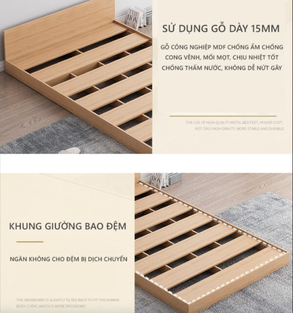 Sử dụng gỗ dày 15mm