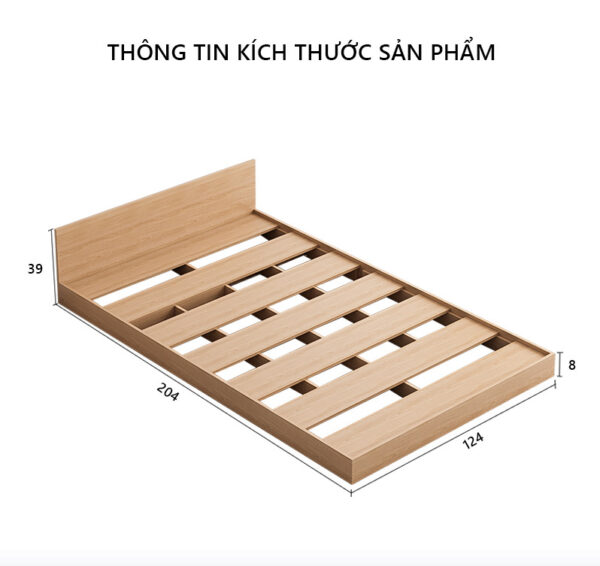 kích thước Giường Bệt Gỗ Công Nghiệp Phong Cách Bắc Âu Hiện Đại - GP 310A.03