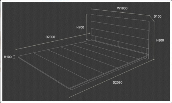 kích thước Giường Ngủ Gỗ Đẹp Dành Cho Gia Đình Trẻ - GTT 9078