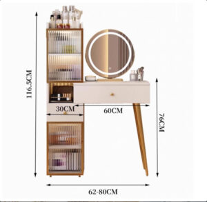 kích thước chi tiết Bàn Trang Điểm Đẹp Cánh Kính Sang Trọng - GTT 42029